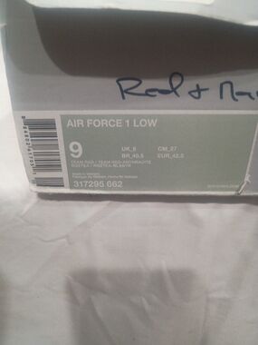 Nike Air Force 1 Low Shoe Box Label - Team Red / Anthracite Dead Stock 2008###